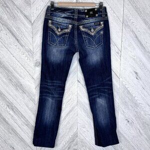 Miss Me Jeans Bootcut Size 29 Flap Pockets Bling Western Inseam Hemmed to 30"
